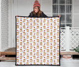 Pancake Pattern Print Design 02 Premium Quilt