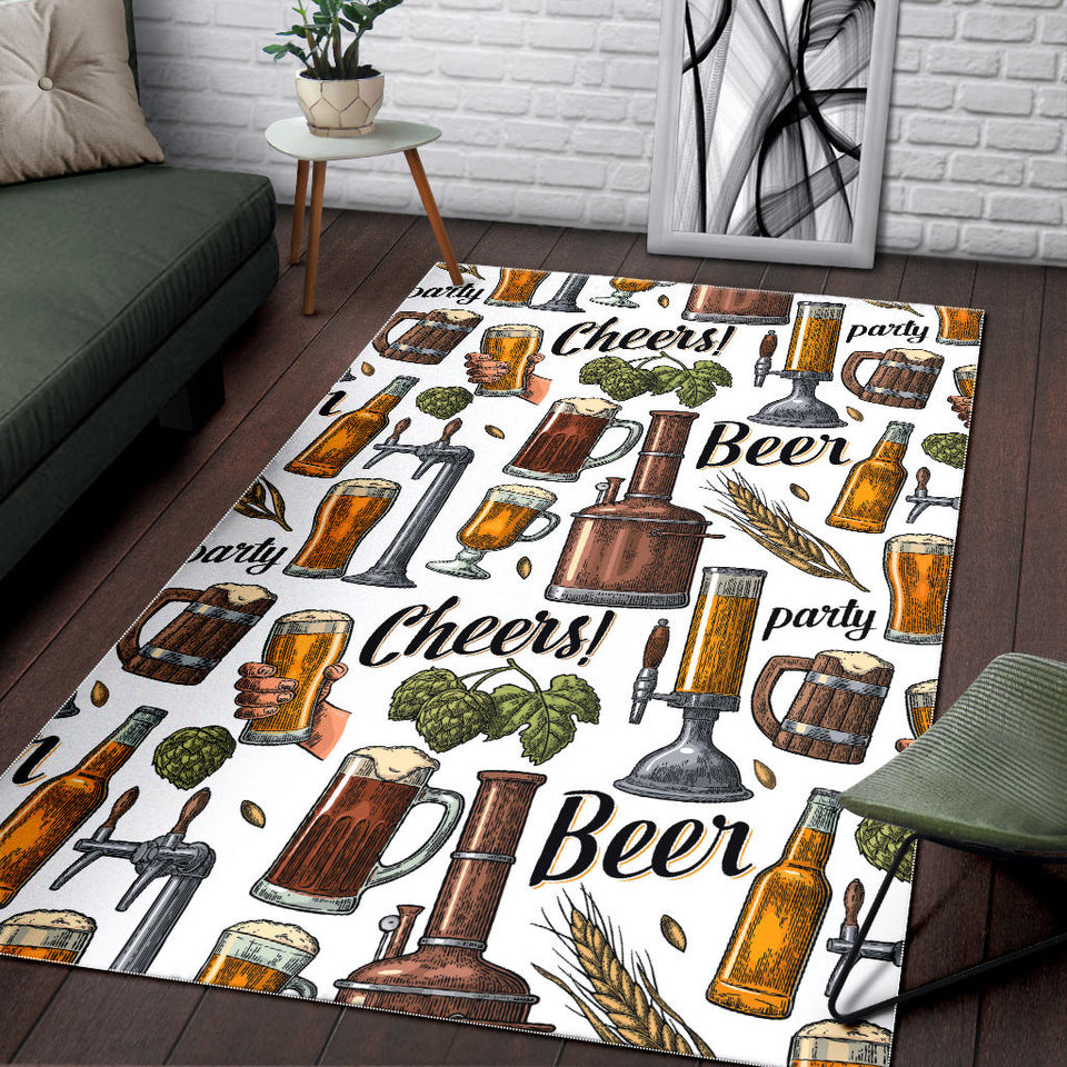 Beer Cheer Pattern Area Rug