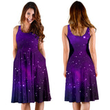 Pink Space Galaxy Pattern4 Sleeveless Midi Dress