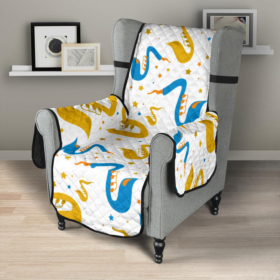 Saxophone Pattern Chair Cover Protector