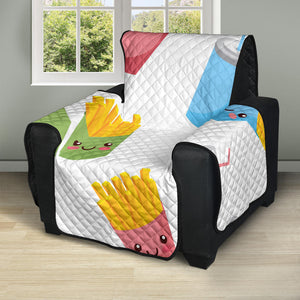 Colorful French Fries Pattern Recliner Cover Protector