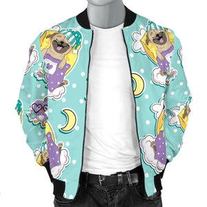 Pug Sweet Dream Pattern Men Bomber Jacket