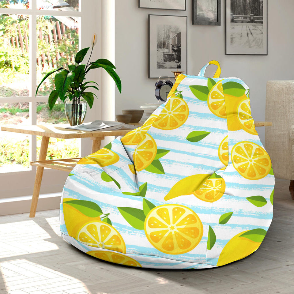 Lemon Pattern Stripe Background Bean Bag Cover