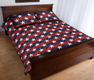 USA Star Pattern Background Quilt Bed Set