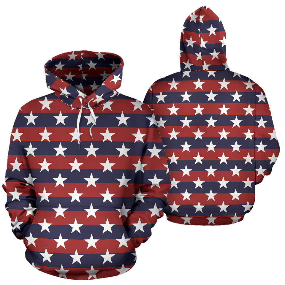 USA Star Pattern Background Men Women Pullover Hoodie