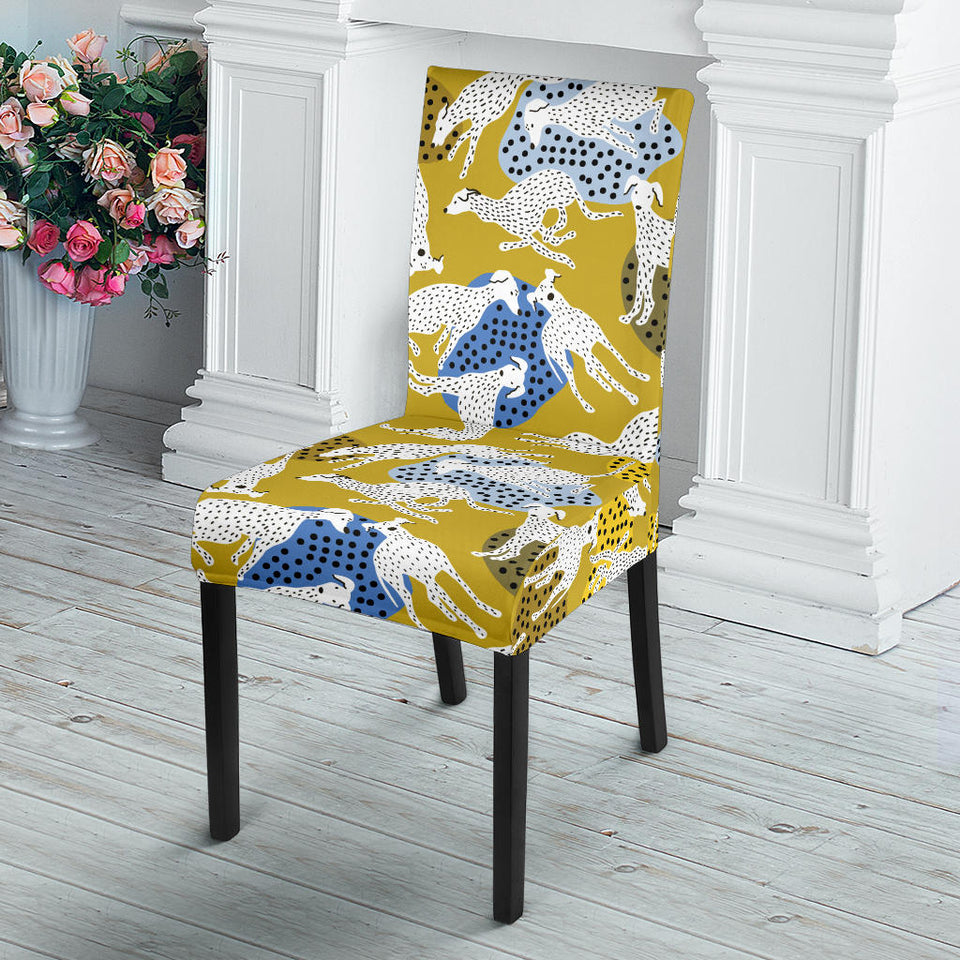 Greyhound Pattern Print Design 02 Dining Chair Slipcover