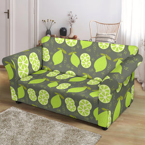 Lime Pattern Theme Loveseat Couch Slipcover