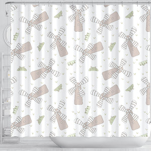 Windmill Pattern Background Shower Curtain Fulfilled In US