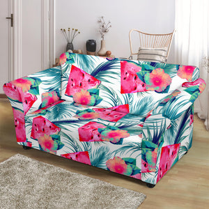 Watermelon Flower Pattern Loveseat Couch Slipcover