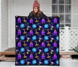 Alien Pattern Print Design 01 Premium Quilt