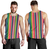 Rainbow Stripe Pattern Men Tank Top