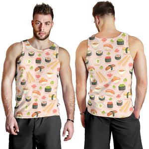 Sushi Pattern Background Men Tank Top