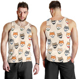 Shiba Inu Head Pattern Men Tank Top