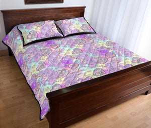 Unicorn Heart Pattern Quilt Bed Set