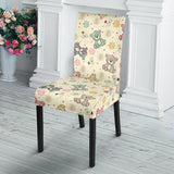Teddy Bear Pattern Print Design 05 Dining Chair Slipcover