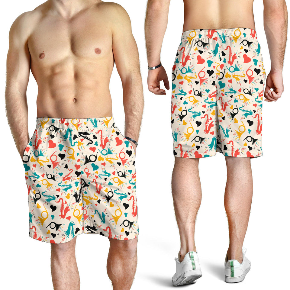 Saxophone Pattern Background Men Shorts