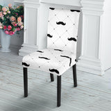Mustache Beard Pattern Print Design 04 Dining Chair Slipcover