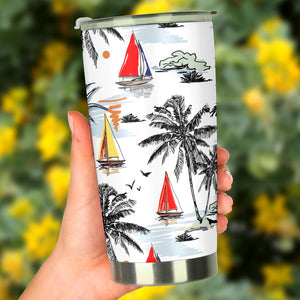 Sailboat Pattern Background Tumbler