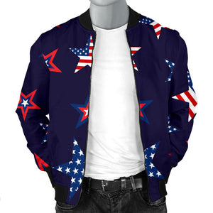 USA Star Pattern Theme Men Bomber Jacket