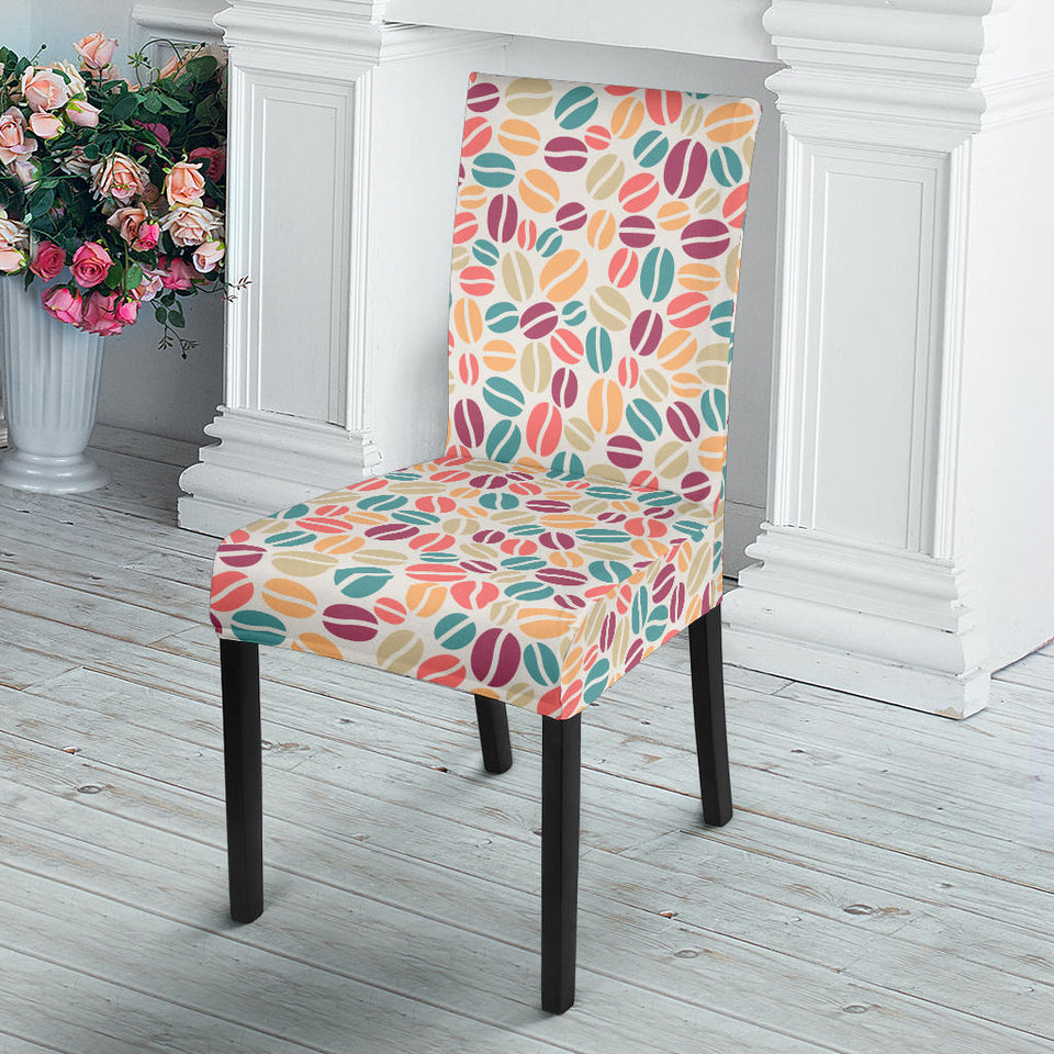 Colorful Coffee Bean Pattern Dining Chair Slipcover