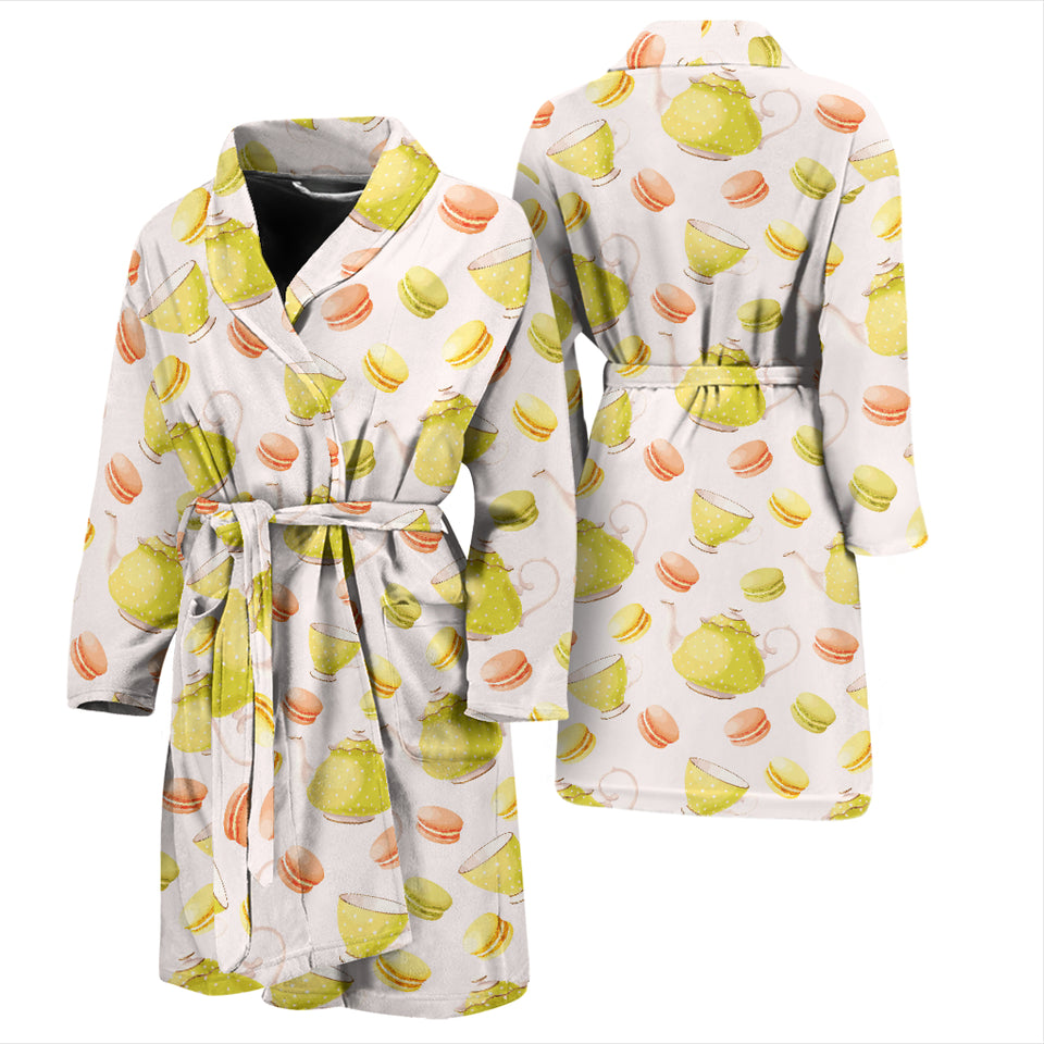 Tea pots Pattern Print Design 03 Men Bathrobe