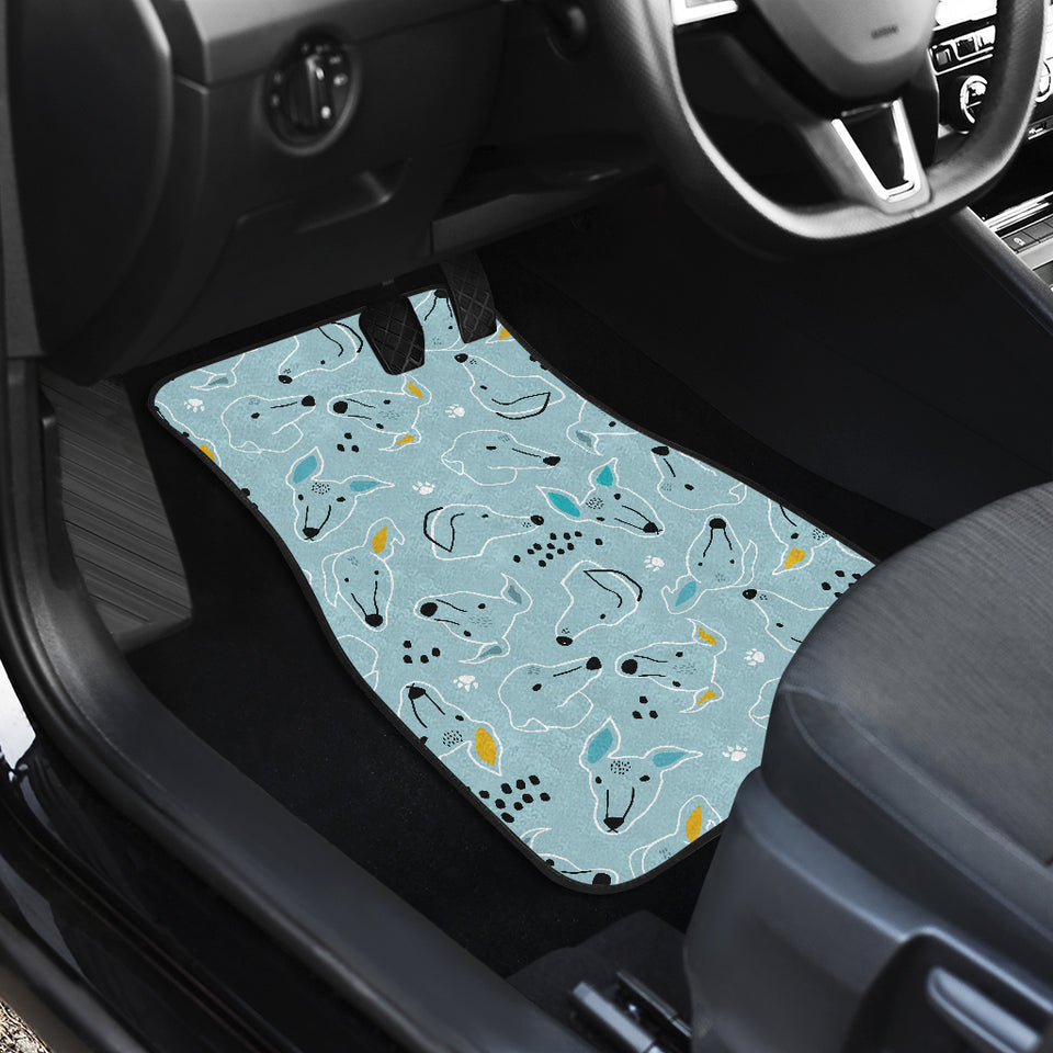 Greyhound Pattern Print Design 03 Front and Back Car Mats