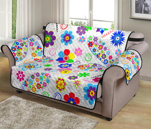 Dragonfly Color Flower Pattern Loveseat Couch Cover Protector