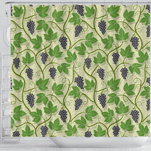 Grape Leaves Pattern Shower Curtain Fulfilled In US