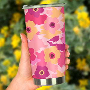 Pink Camo Camouflage Flower Pattern Tumbler