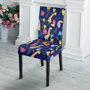 Giraffe Pattern Print Design 04 Dining Chair Slipcover
