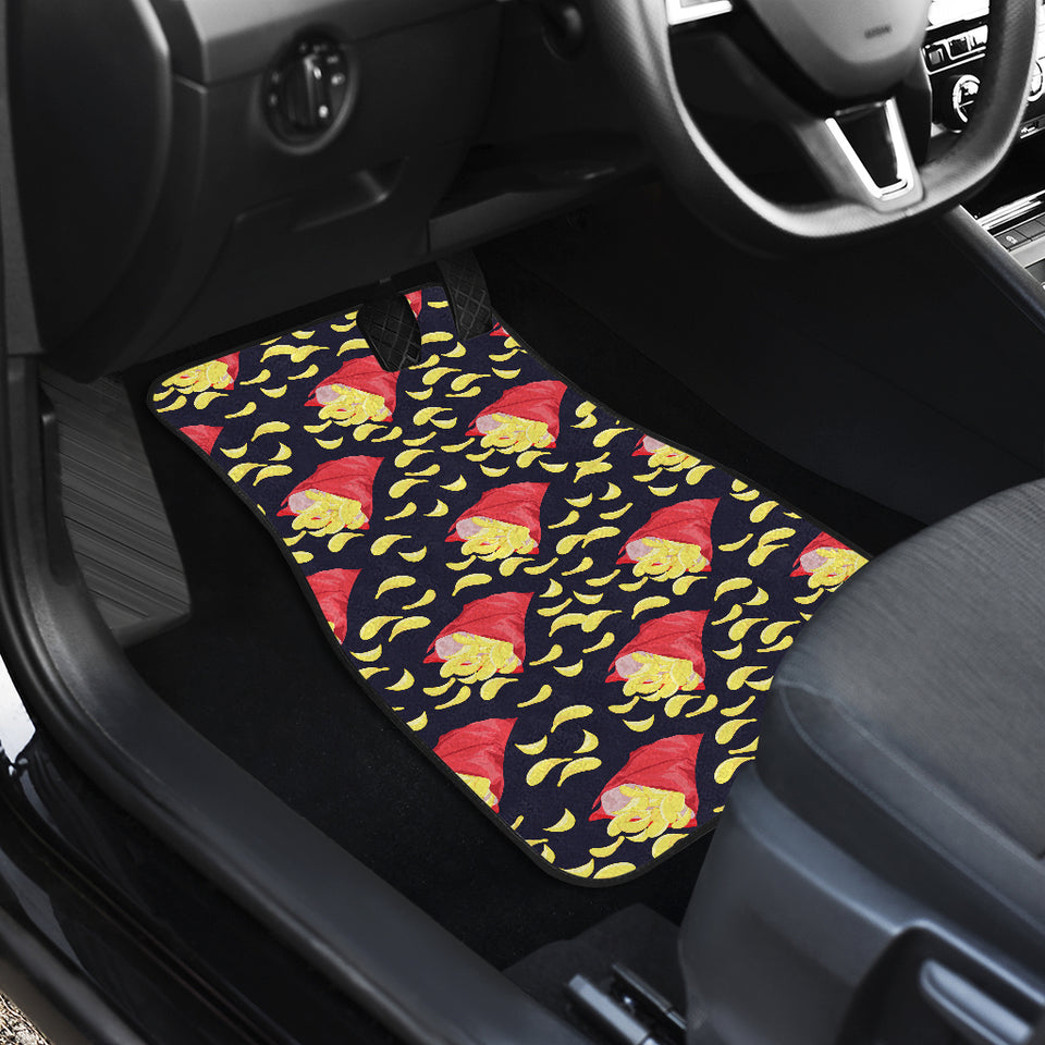 Potato Chips Pattern Print Design 05 Front and Back Car Mats