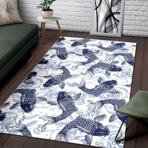 Koi Fish Carp Fish Pattern Area Rug