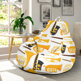 Saxophone Theme Pattern Bean Bag Cover