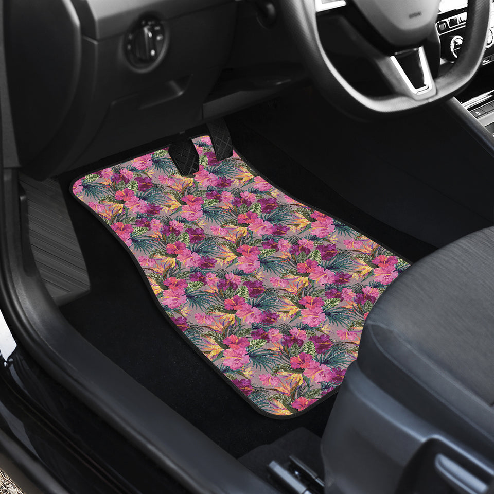 Hibiscus Pattern Print Design 03 Front Car Mats