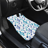 Music Notes Pattern Print Design 03 Front and Back Car Mats