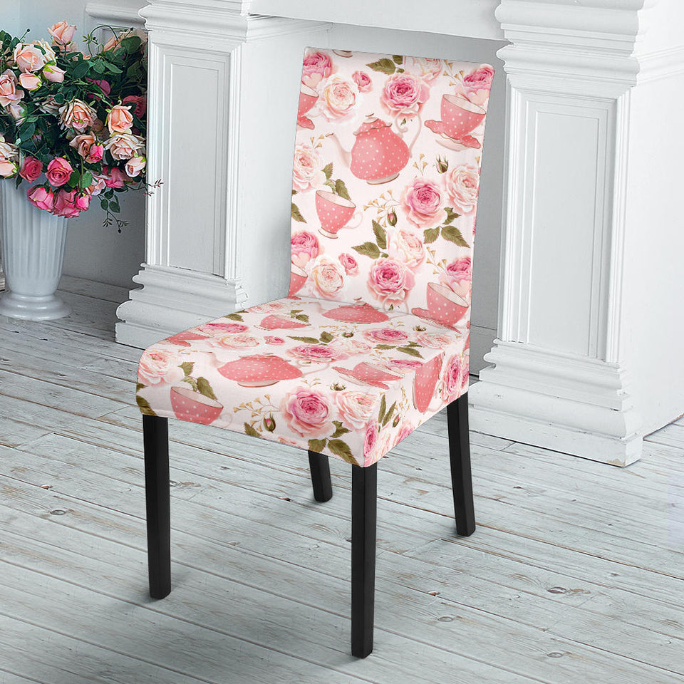 Tea pots Pattern Print Design 04 Dining Chair Slipcover