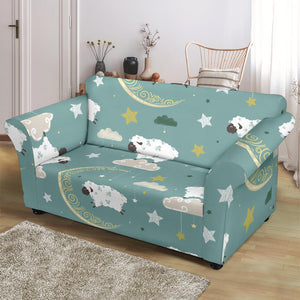 Sheep Sweet Dream Pattern Loveseat Couch Slipcover