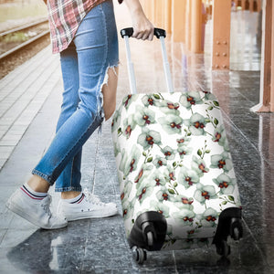 White Orchid Pattern Luggage Covers