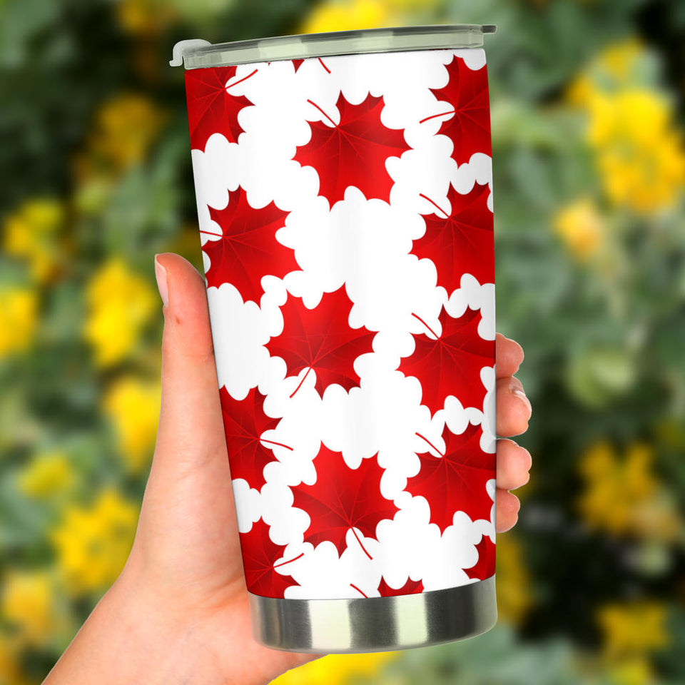 Red Maple Leaves Pattern Tumbler