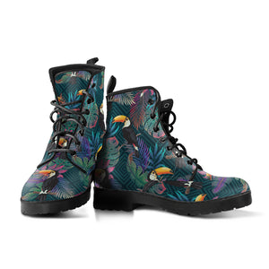 Toucan Pattern Leather Boots