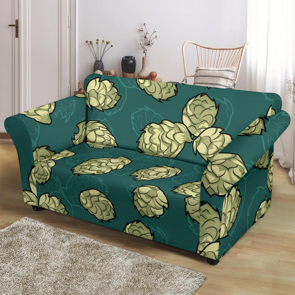 Hop Pattern Background Loveseat Couch Slipcover