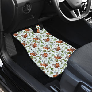 Squirrel Pattern Print Design 02 Front Car Mats