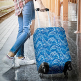 Dolphin Tribal Blue Pattern  Luggage Covers