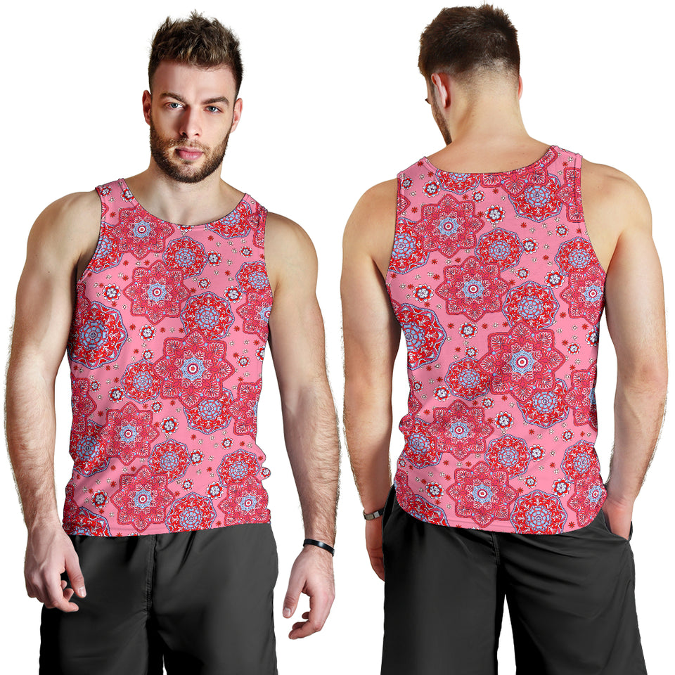 Indian Pink Pattern Men Tank Top