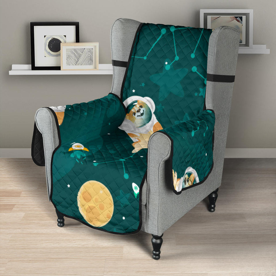 Corgi Astronaut Pattern Chair Cover Protector