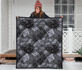 Dice Pattern Print Design 05 Premium Quilt
