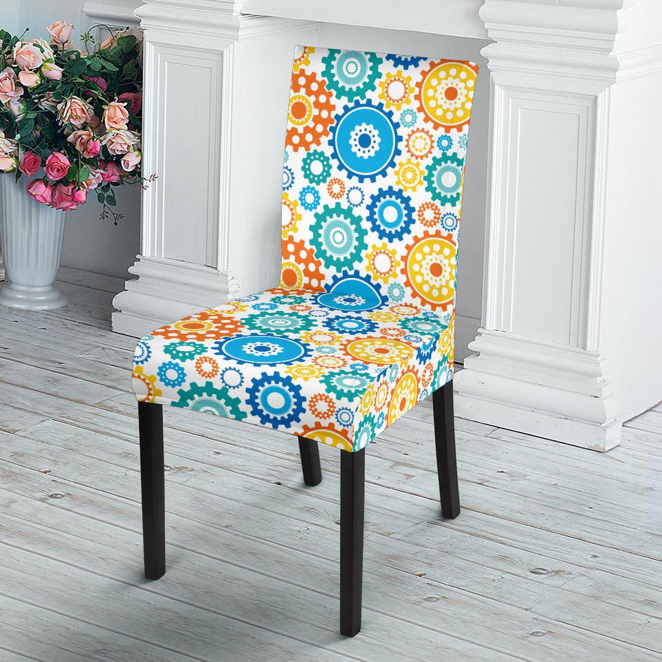Gear Pattern Print Design 04 Dining Chair Slipcover