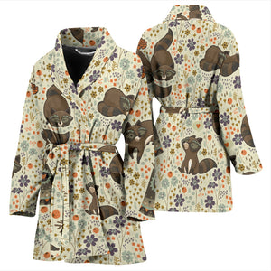 Raccoon Pattern Women Bathrobe