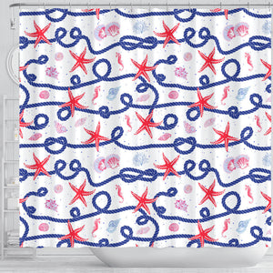 Starfish Shell Rope Pattern Shower Curtain Fulfilled In US