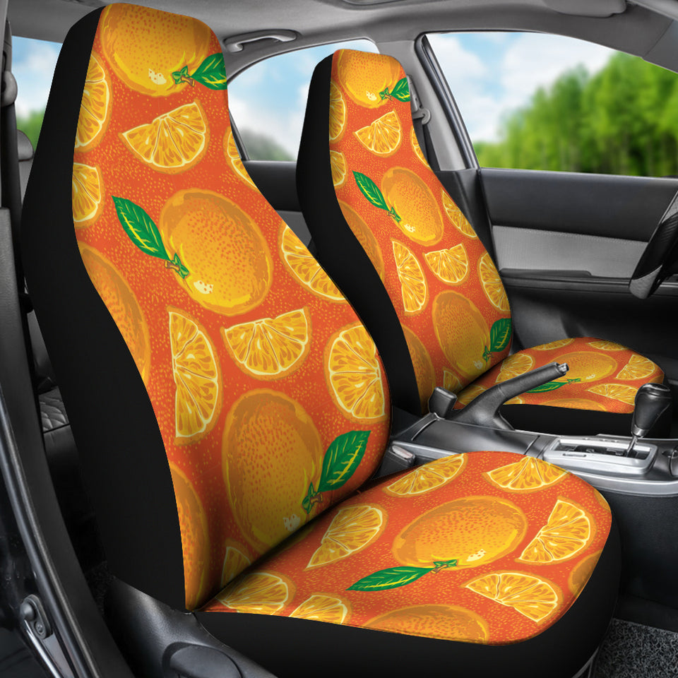 Orange Pattern background Universal Fit Car Seat Covers